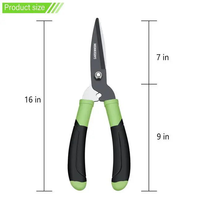 Alt view image 5 of 7 - Hedge Shears Clippers for Trimmer,Garden Clippers Handheld,Boxwood,Shrubs, Bush Cutters Trimmer with Teflon Coating High Carbon Steel Blades,16"Gardening Shears with Comfort Grip Handles