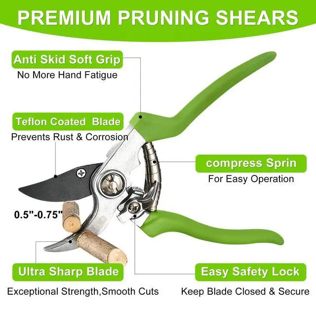 Alt view image 4 of 7 - Loppers for Tree Trimmer 15" Branch Cutter and Garden Shears Set Bypass Pruning Shears,Rust-Resistant Clipper,1.5" Diameter Cut Capacity,Shock-Absorbing Handle,Gardening Pruners for Yard,Plant,Hedge