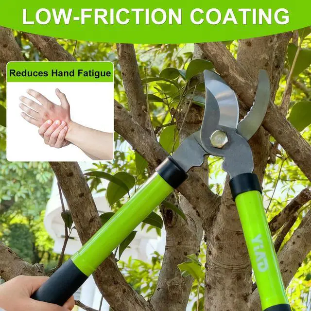 Alt view image 6 of 7 - Loppers for Tree Trimmer 15" Branch Cutter and Garden Shears Set Bypass Pruning Shears,Rust-Resistant Clipper,1.5" Diameter Cut Capacity,Shock-Absorbing Handle,Gardening Pruners for Yard,Plant,Hedge