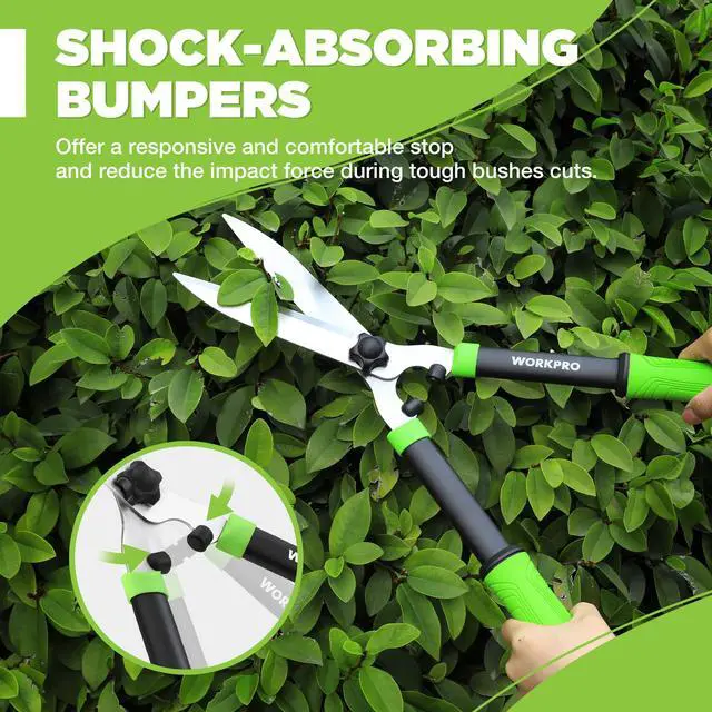 Alt view image 4 of 7 - Hedge Shears, 23'' Manual Hedge Trimmers with Chrome Plated Steel Blade & Ergonomic Handle, Home Garden Pruner Hedge Clippers Perfect for Trimming Borders, Boxwood, and Tall Bushes