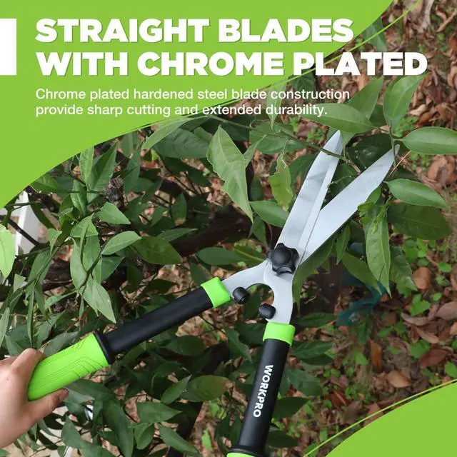Alt view image 5 of 7 - Hedge Shears, 23'' Manual Hedge Trimmers with Chrome Plated Steel Blade & Ergonomic Handle, Home Garden Pruner Hedge Clippers Perfect for Trimming Borders, Boxwood, and Tall Bushes