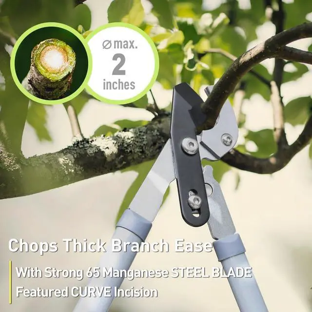 Alt view image 2 of 7 - Garden Loppers Pruning Shears, Updated 3PCS Hedge Clippers Combo Set, Branch Cutter with Compound Action, Chops Thick High Branch Ease, Professional Tree Trimmer Set Heavy Duty