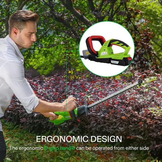 Alt view image 2 of 7 - 20" Cordless Hedge Trimmer, 20V Electric Bush Trimmer, 1400 RPM Shrub Trimmer, Dual-Action Laser Blade, 3/5" Cutting Capacity, Lightweight & Compact Trimmer, Battery and Fast Charger Included