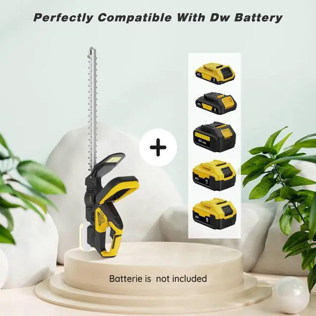 Alt view image 2 of 6 - Hedge Trimmer for Dw 20V Battery,Hedge Trimmer Cordless with 22'' Dual-Action Blade and 3/5'' Cutting Capacity,1600RPM& Safety Lock (Battery Not Included)