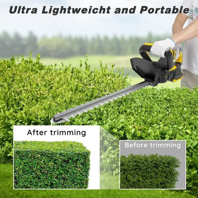 Alt view image 6 of 6 - Hedge Trimmer for Dw 20V Battery,Hedge Trimmer Cordless with 22'' Dual-Action Blade and 3/5'' Cutting Capacity,1600RPM& Safety Lock (Battery Not Included)