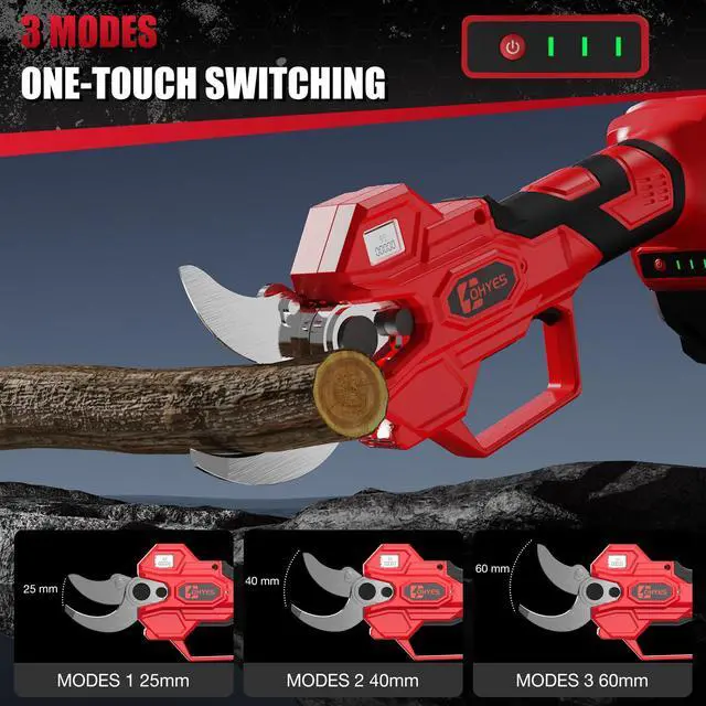 Alt view image 4 of 7 - Pruning Shears Max 1.5IN Cutting Diameter Compatible with Milwaukee 18V Battery Packs with LCD Display SK7 Blade ohyes For Gardening & Tree Pruning(Battery not included)