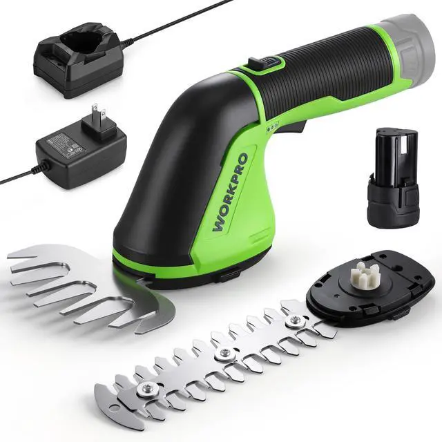 Main image of 12V Cordless Grass Shear, 2-in-1 Electric Hedge Trimmer & Grass Cutter, with 2.0Ah Rechargeable Battery, 1-Hour Fast Charger, Lightweight Handheld Bush Trimmer for Lawn and Garden