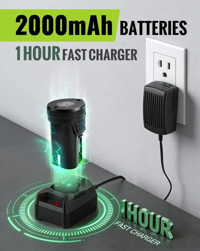 Alt view image 4 of 7 - 12V Cordless Grass Shear, 2-in-1 Electric Hedge Trimmer & Grass Cutter, with 2.0Ah Rechargeable Battery, 1-Hour Fast Charger, Lightweight Handheld Bush Trimmer for Lawn and Garden