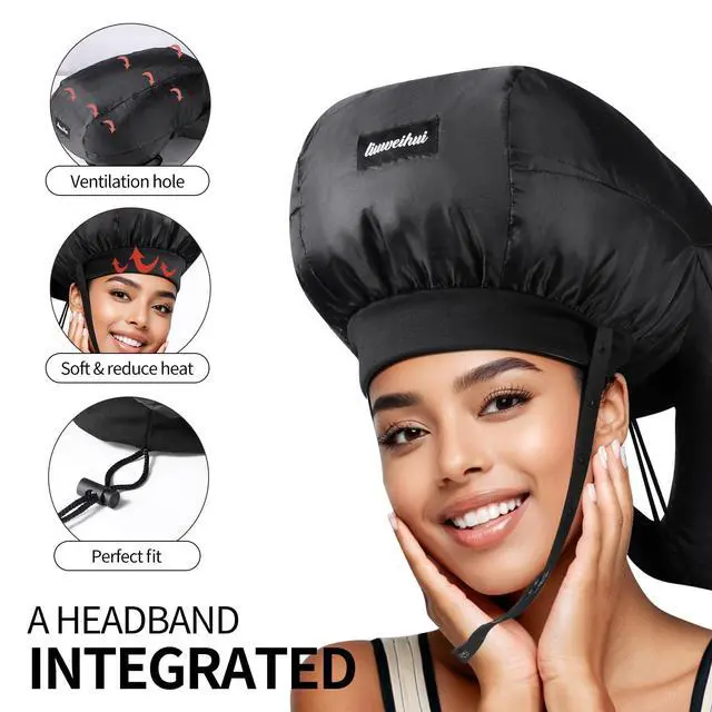 Alt view image 3 of 7 - Bonnet Hair Dryer, Ideal Hair Diffuser for Curly Hair Your Ultimate Solution - Spacious Capacity Blow Dryer Cap for Rapid Styling of Curls