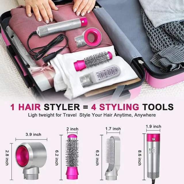 Alt view image 7 of 7 - Blow Dryer Brush Set, Air Sculpt 3-in-1 Hot Air Brush Blow Dryer - Salon Blowout Styler for Curling, Volumizing & Straightening with 3 Interchangeable Heads, Sleek & Frizz-Free Hair, ALCI Safety Plug