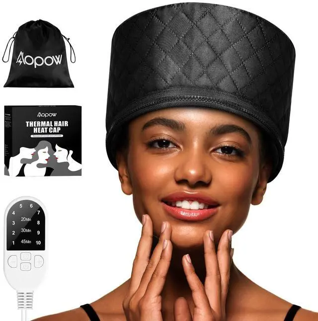 Main image of Heat Cap for Deep Conditioning: 10-Level Heats Up Quickly 3 Time Settings Hair Steamer for Natural Hair Home Use Thermal Steam Cap for Black Hair Portable Heating Caps