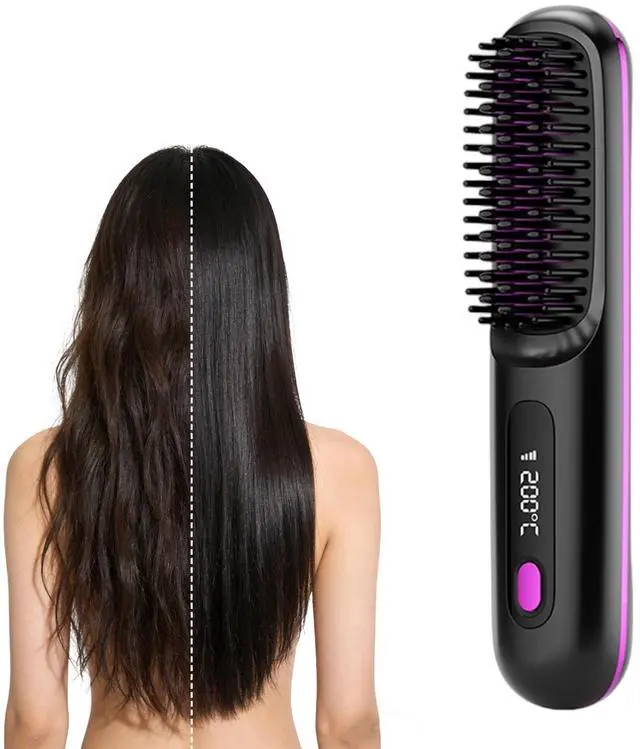 Main image of Go Brush - Pro for Short Hair - 2026 Upgraded Cordless,Portable Straightener Brushs for Travel,Fast Heating Cordless Mini Hair Brushs Styling Tools (Black)