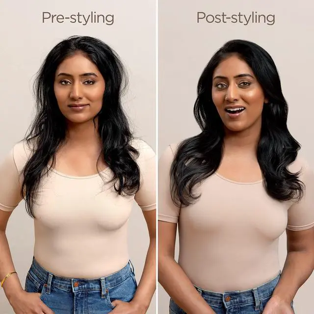 Alt view image 3 of 6 - FlexStyle Round Hot Air Brush Attachment for Blow Dryers, Hair Styling Tool for Straight, Wavy, Curly, and Coily Hair, Stone