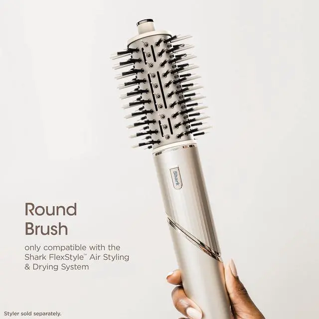 Alt view image 2 of 6 - FlexStyle Round Hot Air Brush Attachment for Blow Dryers, Hair Styling Tool for Straight, Wavy, Curly, and Coily Hair, Stone