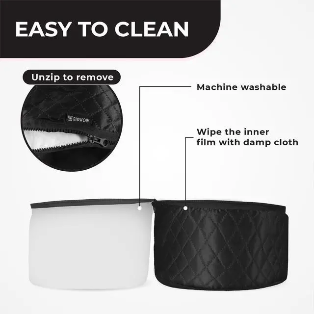 Alt view image 5 of 7 - Hair Steamer for Natural Hair Home Use w/10-level Heats Up Quickly, Heat Cap for Deep Conditioning - Thermal Heat Cap for Black Hair, Great for Deep Conditioner (Black)