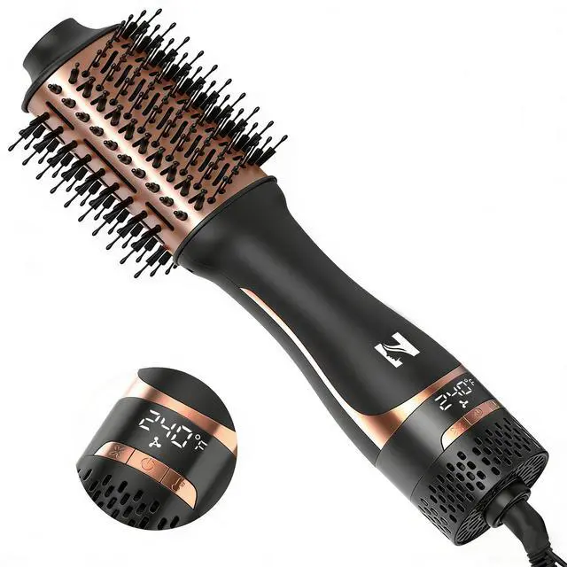 Main image of Hair Dryer Brush, Blow Dryer Brush for Women Fast Styling, One Step Blowout Brush with Display Screen-Less Frizz, More Shine, Oval Ceramic Barrel, Negative Ion