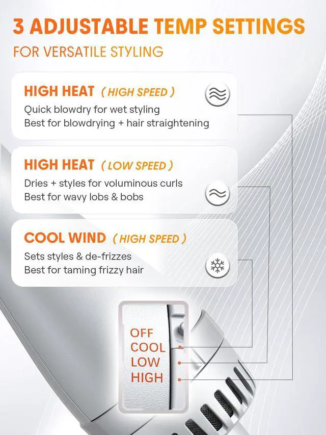 Alt view image 6 of 7 - 4-in-1 Hot Air Brush - Hair Dryer & Styler with 33000 RPM Motor, GLOSS PRO Coating for Shine, 3 Heat Settings, Tangle-Free Ionic Bristles for Frizz-Free Blowouts (US Plug)