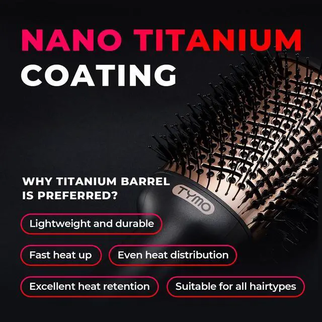 Alt view image 2 of 7 - Hair Dryer Brush Blow Dryer Brush in One, 4 in 1 Ionic Hairdryer and Styler Volumizer with Oval Titanium Barrel, Hot Air Straightener for Smooth Frizz-Free Blowout, Gold