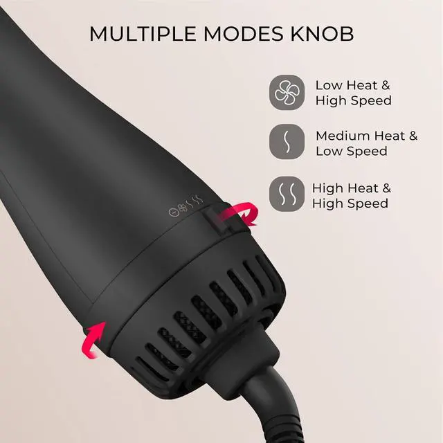 Alt view image 7 of 7 - Hair Dryer Brush Blow Dryer Brush in One, 4 in 1 Ionic Hairdryer and Styler Volumizer with Oval Titanium Barrel, Hot Air Straightener for Smooth Frizz-Free Blowout, Gold
