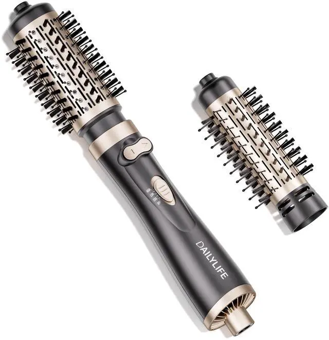 Main image of Rotating Hair Dryer Brush, Hot Air Brush, Spinning Blow Dryer Brush with 2 Brushes (1.5" & 2"), Ionic Generator