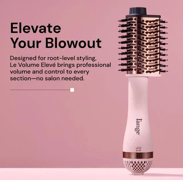 Alt view image 2 of 7 - Le Volume Elevé 65MM 2-in-1 Titanium Brush Dryer | Dry and Style | Unique Teardrop Shape Barrel | 3 Heat Settings | 360° Vented Airflow | Ionic Technology for Frizz-Free Styling (Blush)