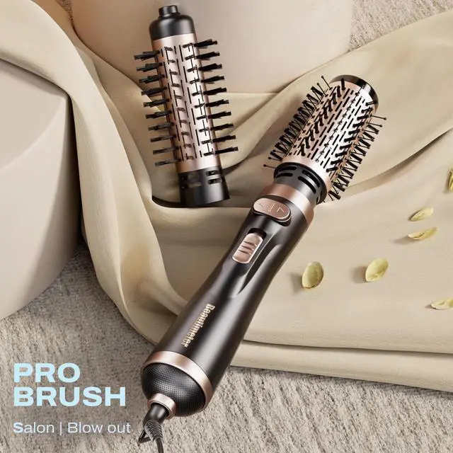 Alt view image 2 of 7 - Hair Dryer Brush 3-in-1 Hair Styler, Rotating Blow Dryer Brush with 2-Inch and 1.5-Inch Brushes