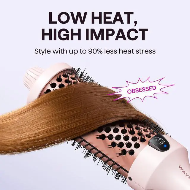 Alt view image 5 of 6 - Thermal Brush Blowout Boost Grande, 1.77 Inch Heated Round Brush for Long Hair Blowout, Tourmaline Ceramic Negative Ion Technology Reduce Hair Damage, Dual Voltage Sakura Pink