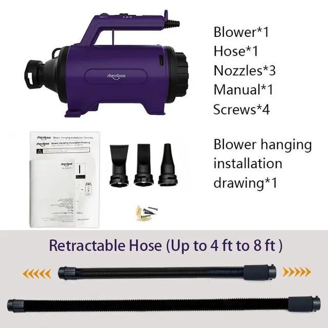 Alt view image 6 of 7 - Dog Dryer High Velocity Professional Dog/Pet Grooming Force Hair Dryer/Blower