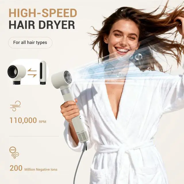 Alt view image 3 of 7 - 6 in 1 Hair Styler, High Speed Ionic Hair Dryer with Auto-Wrap Curlers, Blow Dryer Oval Brush & Volumizer, Hot Air Styler for Fast Drying,Curling, Smoothing & Volume, Hair Curler with Travel Case