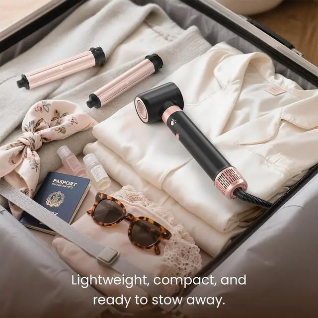 Alt view image 6 of 7 - Dual Voltage 3 in 1 Hot Hair Styler High-Speed Hair Dryer with Air Styler with Long Barrel Air Styler, European Hair Tools Styling, Fast Drying and Quick Styling, Travel Case,Gifts for Women