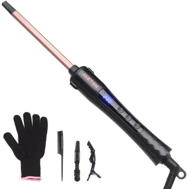 Main image of Small Curling Iron 3/8 Inch, 9mm Thin Hair Curling Wand for Short and Long Hair, Professional Ceramic Hair Curler Wand, Include Heat Resistant Glove
