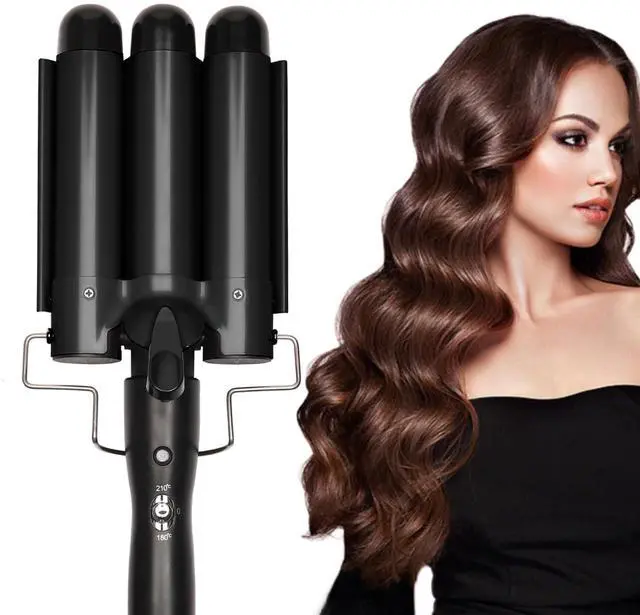 Main image of 3 Barrel Curling Iron Jumbo 1.25 inch (32mm) Hair Curling Wand Crimper Instant Heating Adjustable Hair Curler with 2 Temperature Control