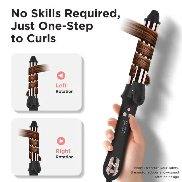 Alt view image 2 of 7 - 1.25inch/32mm Automatic Curling Iron for Big Curler, Rotating Curling Wand Up to 450°F, LCD Display, Auto-Shut Off & Dual Voltage, Negative Ion