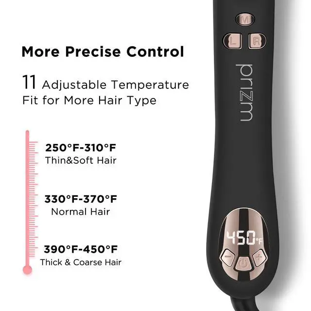 Alt view image 5 of 7 - 1.25inch/32mm Automatic Curling Iron for Big Curler, Rotating Curling Wand Up to 450°F, LCD Display, Auto-Shut Off & Dual Voltage, Negative Ion