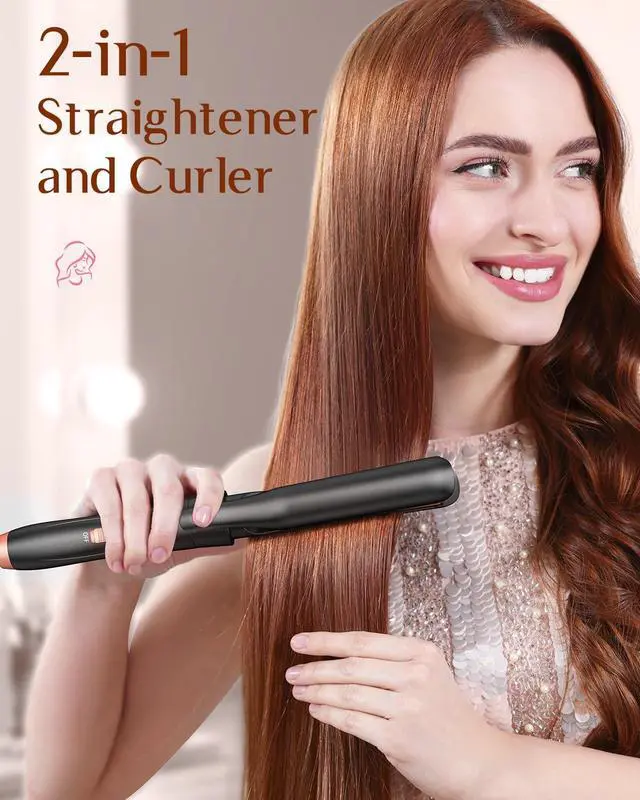 Alt view image 5 of 7 - 5 in 1 Wand Curling Iron-Kinked Curling Wand Set with Flat Iron Hair Straightener, 3 Barrels Hair Crimper, 3 Ceramic Curling Irons (0.35"-1.25"), 2 Temps Fast Heat Hair Waver Curler with Glove & Clip