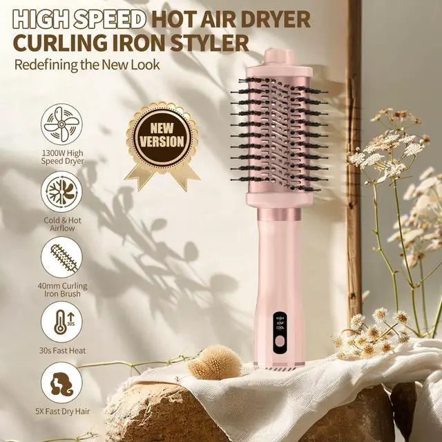 Alt view image 7 of 7 - 3-in-1 Hair Straightener Waves Curling Iron for Short & Long Hair Blow Out Dryer Brush Comb | Large Professional Salon Styling Tool Gift for Women,Men Hairstyles,Gfit for Men Women Teen