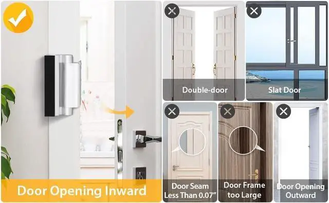 Alt view image 4 of 7 - Home Security Door Lock, 2 Pack Childproof Door Reinforcement Lock with 3 Inch Stop Withstand 800 lbs for Top Front Inward Swinging Door, Upgrade Flip High Night Lock to Defend Your Home Kids