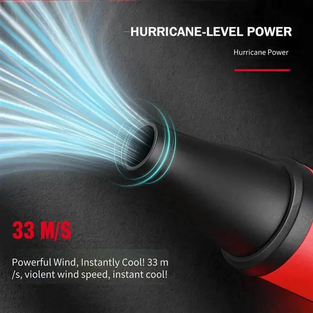 Alt view image 3 of 7 - Compressed Air Duster Rechargeable Cordless-130000RPM Brushless Motor Stepless Control Handheld Mini Blower, 33m/s Wind Speed-Electric Air Duster for PC, Keyboard, Home, Car NG-TB001 (Blue)