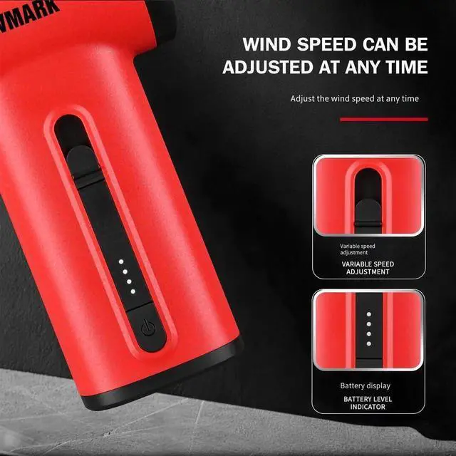 Alt view image 4 of 7 - Compressed Air Duster Rechargeable Cordless-130000RPM Brushless Motor Stepless Control Handheld Mini Blower, 33m/s Wind Speed-Electric Air Duster for PC, Keyboard, Home, Car NG-TB001 (Blue)