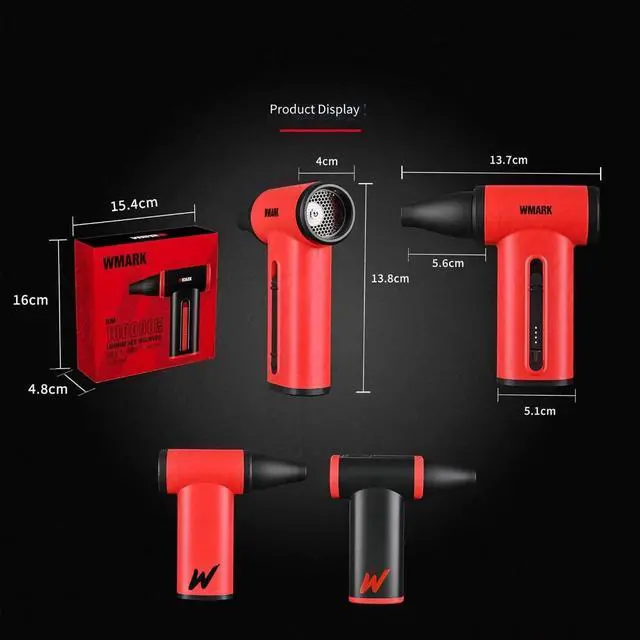 Alt view image 6 of 7 - Compressed Air Duster Rechargeable Cordless-130000RPM Brushless Motor Stepless Control Handheld Mini Blower, 33m/s Wind Speed-Electric Air Duster for PC, Keyboard, Home, Car NG-TB001 (Blue)