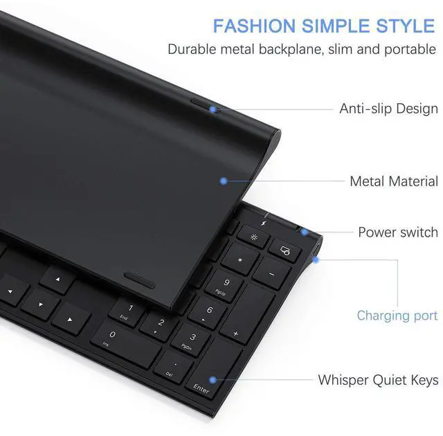 Alt view image 2 of 7 - Wireless Keyboard and Mouse, 2.4GHz Rechargeable Compact Quiet Full-Size Keyboard and Mouse Combo with Nano USB Receiver for Windows, Laptop, PC, Notebook-Black