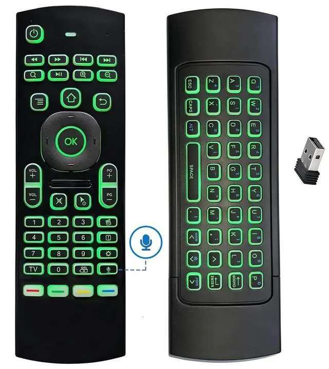 Alt view image 2 of 7 - MX3 2.4G Mini Wireless Keyboard,Multifunctional Air Remote Mouse with Input Voice, 7 Color Backlit Remote Control, Infrared Remote Control for Android TV Box Projector PC MAC PS3 Pad Xbox
