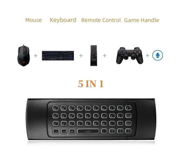 Alt view image 5 of 7 - MX3 2.4G Mini Wireless Keyboard,Multifunctional Air Remote Mouse with Input Voice, 7 Color Backlit Remote Control, Infrared Remote Control for Android TV Box Projector PC MAC PS3 Pad Xbox