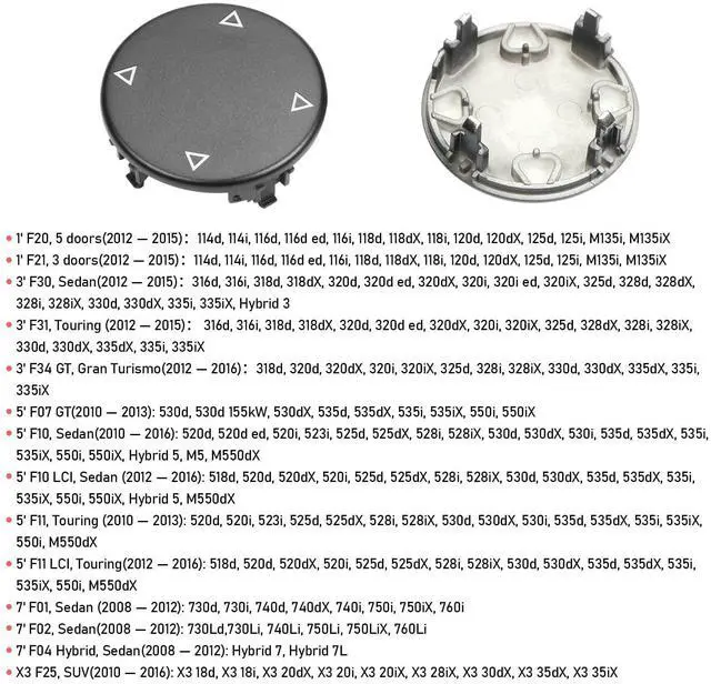 Alt view image 5 of 7 - Compatible with BMW iDrive Knob Button Replacment Multimedia iDrive Control Knob Button for 1' F20 F21/3' F30 F31 F34 GT/5' F07 F10 F11/7' F01 F02 F04/X3 F25 Series