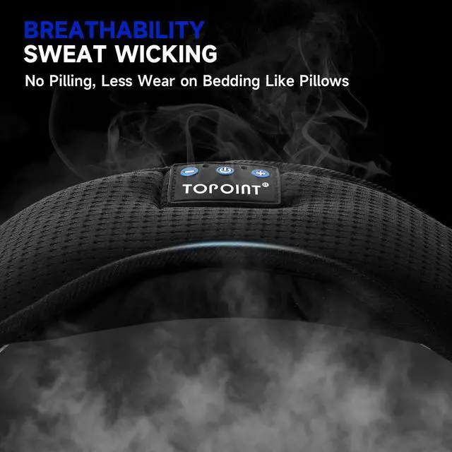 Alt view image 5 of 7 - Sleep Mask Headphones Bluetooth Wireless 5.4, Breathable Cotton Eye Mask for Sleeping Side Sleepers Travel Music Headsets with Microphone Handsfree Men Women