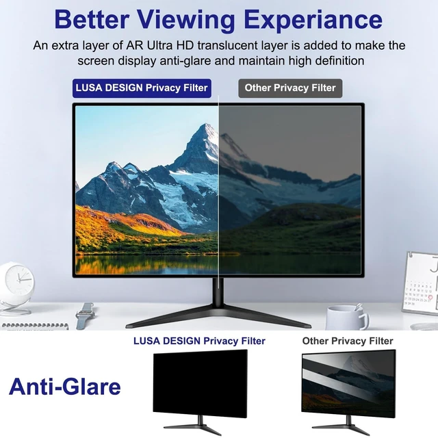 Alt view image 4 of 5 - LUSA DESIGN 32 Inch Privacy Screen for Computer Monitor 16:9 Aspect Ratio