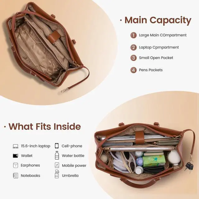 Alt view image 5 of 5 - LOVEVOOK Lunch Tote Bag for Women, Laptop Bag for Work with Insulated Lunch Compartment 15.6 Inch 2 in 1 Lunch Tote Large Capacity Computer Handbag for Work, Teacher, Nurse, Office, Casual