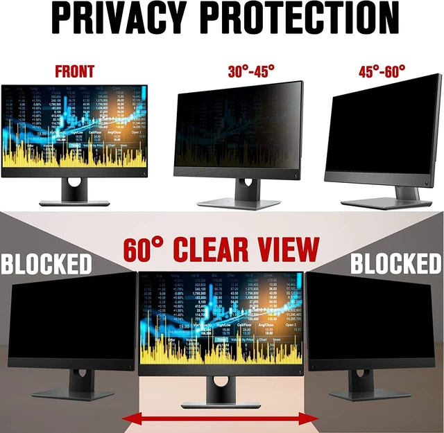 Alt view image 3 of 5 - ZYY 2 PACK Computer Monitor Privacy Screen 23 Inch for 16:9 Aspect Ratio