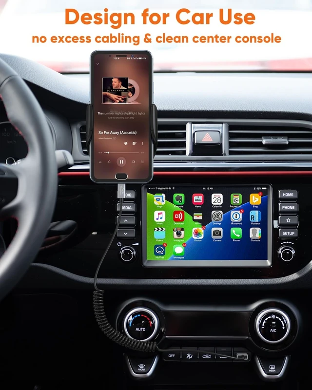 Alt view image 4 of 5 - CableCreation Coiled USB A to C 60W Fast Charging Cable Max 5FT for CarPlay