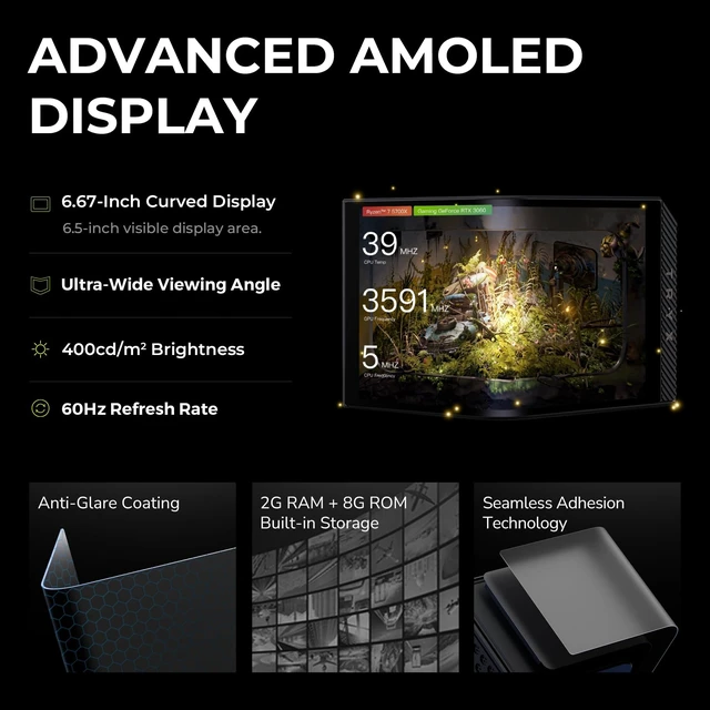 Alt view image 3 of 5 - TRYX Panorama 360mm AIO Curved Screen GIPHY Built-in Asetek 320w TDP